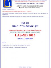 CÔNG BỐ THÔNG TIN VỀ NĂNG LỰC ĐỦ ĐIỀU KIỆN HOẠT ĐỘNG PHÒNG THÍ NGHIỆM CHUYÊN NGÀNH XÂY DỰNG
